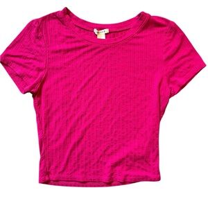 Bozzolo Ribbed Tee- Pink size Large